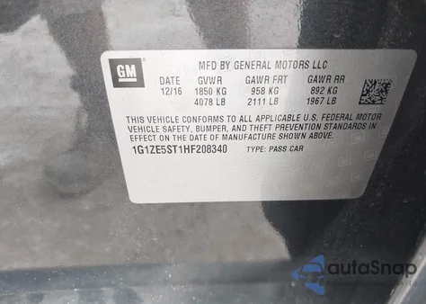 2017 Chevrolet Malibu 1Lt from USA, damaged, VIN 1G1ZE5ST1HF208340